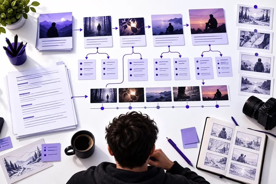 Illustrative script-planning interface